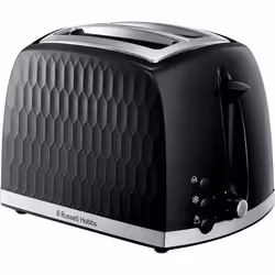 Russell Hobbs 26070 4 Slice Toaster - Contemporary Honeycomb Design with Extra Wide Slots and High Lift Feature -  Black, 2 S ...