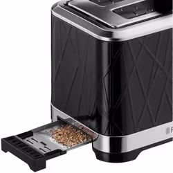 Russell  Hobbs 28100 Structure Toaster, 4 Slice - Contemporary Design Featuring Lift and Look with Frozen - Black, 2 Slice Toaster