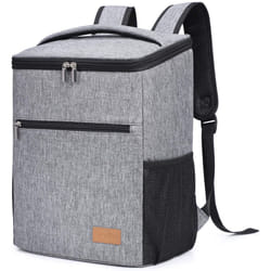 Lifewit 24L (30-Can) Soft Cooler Backpack with Hard Liner, Large Insulated Picnic Lunch Backpack Soft-Sided Cooling Bag for Camping - Grey