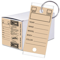 Versa-Tags 250 Key Tags  Self Protecting Poly  1.25''x3''  Highly Resistant to Abrasion  250 Key Tag Pack  250 Chrome Plated Key Tag Rings Included Co