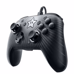 PDP Faceoff Wired Pro Controller- Star Mario Black, Grey Gamepad Analogue / Digital Nintendo Switch