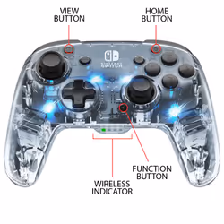 PDP Afterglow Black, Transparent Gamepad Analogue / Digital Nintendo Switch, Nintendo Switch Lite, Nintendo Switch OLED - Additional view 7