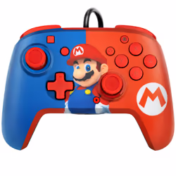 PDP REMATCH Wired Controller: Power Pose Mario, Gamepad, Nintendo Switch, Nintendo Switch OLED, D-pad, Home button, Analogue ...