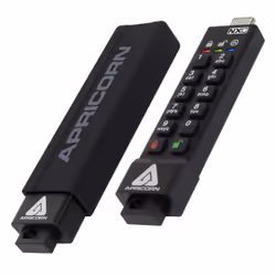 Apricorn ASK3-NXC-128GB, 128 GB, USB Type-C, 3.2 Gen 1 (3.1 Gen 1), 77 MB/s, Cap, Black