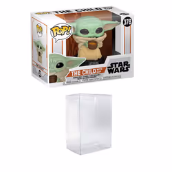 Pop! Star Wars: The Mandalorian - The Child with Cup [Grogu] Funko Vinyl Figure (Bundled with Compatible Box Protector Case)  ...