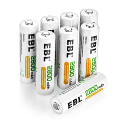 EBL AA Rechargeable Batteries 2800mAh, 8 Pack High Performance 1200 Cycle Ni-MH Batteries