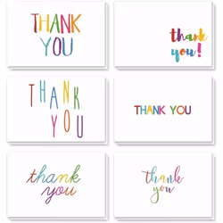 Juvale 48 Pack 4x6-inch Bulk Thank You Cards with Envelopes - Appreciation Gift Note for Teachers and Kids (6 Assorted Design ...