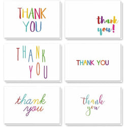 Juvale 48 Pack 4x6-inch Bulk Thank You Cards with Envelopes - Appreciation Gift Note for Teachers and Kids (6 Assorted Designs)