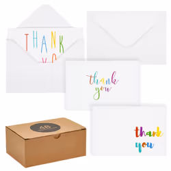 Juvale 48 Pack 4x6-inch Bulk Thank You Cards with Envelopes - Appreciation Gift Note for Teachers and Kids (6 Assorted Designs)