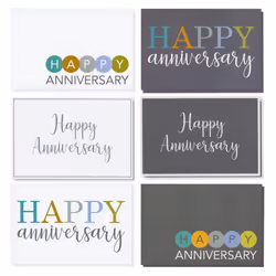 Juvale 36-Pack Assorted Bulk Happy Anniversary Cards with Envelopes B