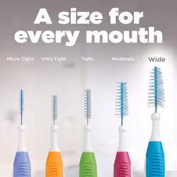 GUM Proxabrush Go-Betweens Interdental Brushes, Wide, Plaque Removal, 10 Count