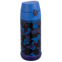Kids Flask - Stainless Steel Insulated Water Bottle with Straw for Children/Toddlers (Girls/Boys) - Camo, 350ml