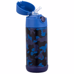 Kids Flask - Stainless Steel Insulated Water Bottle with Straw for Children/Toddlers (Girls/Boys) - Camo, 350ml