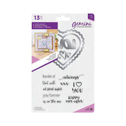 Gemini Shaker Card Stamp and Die Set - Love Always