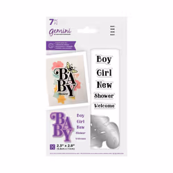 Gemini Cascading Sentiment Stamp & Die Set ~ Baby
