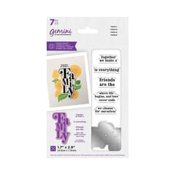 Gemini Cascading Sentiment Stamp & Die Set ~ Family