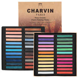 Charvin Artist Colored Chalk Pastels Set of 48  Water Soluble  Assorted Pastel Color Sticks for Wet   Dry Painting