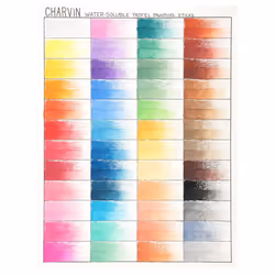 Charvin Artist Colored Chalk Pastels Set of 48  Water Soluble  Assorted Pastel Color Sticks for Wet   Dry Painting