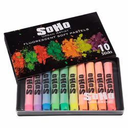 Soho Urban Artist Soft Pastels Set of 10 Bright Fluorescent Neon Color