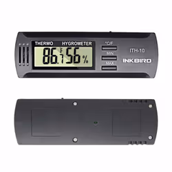 Inkbird Dc 3V Input Digital Hygrometer Thermometer Temperature and Humidity Meter for CIGAR HUMIDOR Box, Ã¢âÆ/ Ã¢ââ° Display