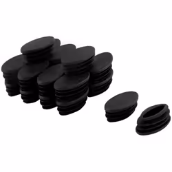 Sourcingmap Plastic Table Chair Leg Feet Oval Pipe Tube Insert 20 x 40mm 20 Pcs Black
