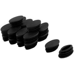 Sourcingmap Plastic Table Chair Leg Feet Oval Pipe Tube Insert 20 x 40mm 20 Pcs Black