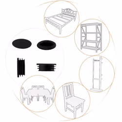 Sourcingmap Plastic Table Chair Leg Feet Oval Pipe Tube Insert 20 x 40mm 20 Pcs Black