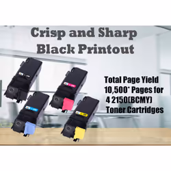 Dell 4-Pack 4Benefit Compatible 2150 2150CN Toner Cartridge 2155 2155cdn (B/C Y/M) Used 2150CDN 2150CN 2155CDN 2155CN Laser Printer (Black  Cyan  Mage