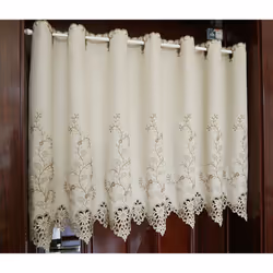 ABREEZE Decorative Cafe Curtain Half Windows Curtain Embroidery Small Windows Valances Width 59 by Length 12 Inch