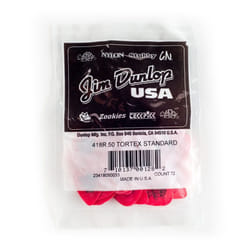 Dunlop 418R Tortex Guitar Picks (pack of 72) - Red 0.50mm