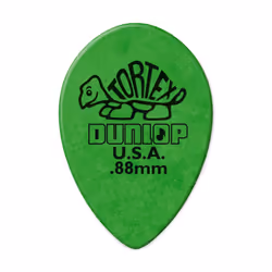 Dunlop 423R.88 Tortex Small Tear Drop  Green  .88mm  36/Bag