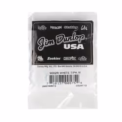JIM DUNLOP 9002R White Plastic Thumbpicks  Medium  12/Bag