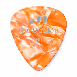 JIM DUNLOP 483R08TH Genuine Celluloid Orange Pearloid Thin 12/Player's Pack