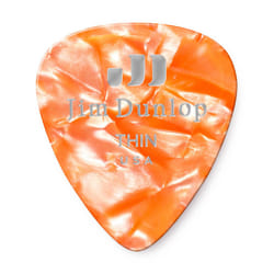 JIM DUNLOP 483R08TH Genuine Celluloid  Orange Pearloid  Thin  12/Player's Pack
