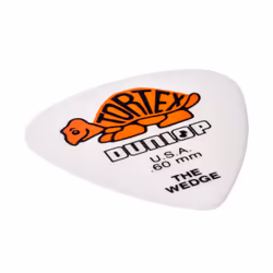 Dunlop Tortex Wedge  White/Orange  .60mm  12/Player's Pack