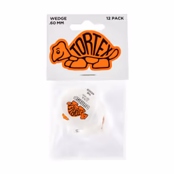 Dunlop Tortex Wedge  White/Orange  .60mm  12/Player's Pack