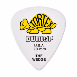 Dunlop 424P.73 Tortex Wedge  White/Yellow  .73mm  12/Player's Pack