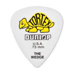 Dunlop 424P.73 Tortex Wedge  White/Yellow  .73mm  12/Player's Pack