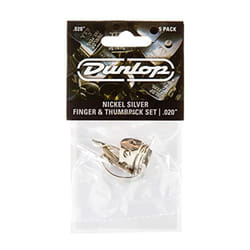JIM DUNLOP 33P.020 Nickel Silver Finger & Thumbpicks  .020""  5/Player's Pack