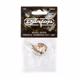 JIM DUNLOP 33P.020 Nickel Silver Finger & Thumbpicks  .020""  5/Player's Pack