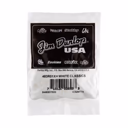 Dunlop 483R01XH Genuine Celluloid  White  Extra Heavy  72/Bag