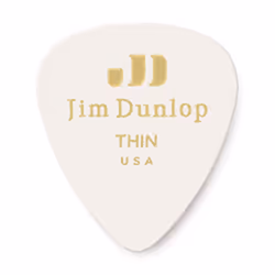 JIM DUNLOP 483P01TH Genuine Celluloid White Thin 12/Player's Pack