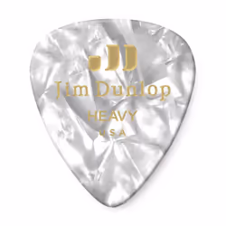 JIM DUNLOP 483P04HV Genuine Celluloid  White Pearloid  Heavy  12/Player's Pack