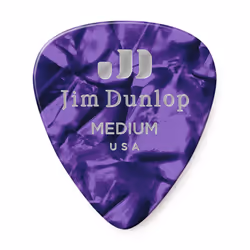 JIM DUNLOP 483P13MD Genuine Celluloid Purple Pearloid Medium 12/Player's Pack