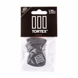 JIM DUNLOP 462P1.35 Tortex TIII  Black  1.35mm  12/Player's Pack