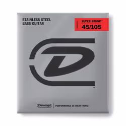 Jim Dunlop DBSBS45105 Md-4/St Bass Super Bright Stainless Steel Bass String