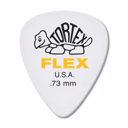 Jim Dunlop Dunlop Tortex Flex Standard .73mm Yellow Guitar Pick-72 Pack (428R.73)