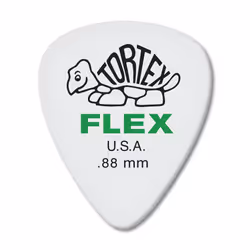 Jim Dunlop Dunlop Tortex Flex Standard .88mm Green Guitar Pick-72 Pack 428R.88