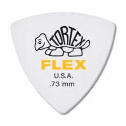Jim Dunlop Dunlop Tortex Flex Triangle .73mm Yellow Guitar Pick-72 Pack 456R.73