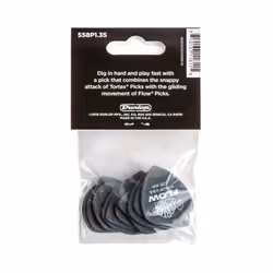Dunlop Tortex Flow Standard 1.35mm Guitar Picks  Black